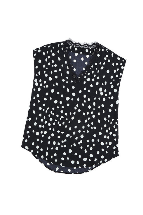 Floral Scalloped V Neck Short Sleeves Top